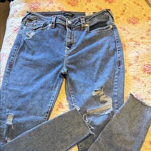 True Religion Distressed Blue Women's Jeans
